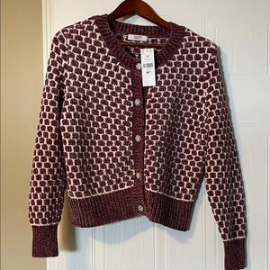 NEW Women's Mauve and White Sweater